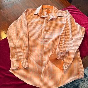 Egara Orange Gingham Men's Shirt